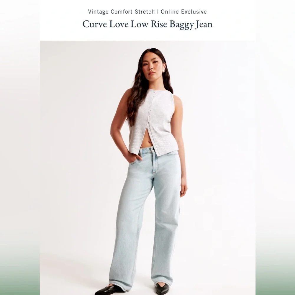 Abercrombie & Fitch | Curve Love Low Rise Baggy Jean - Size 26 Long - Picture 1 of 8